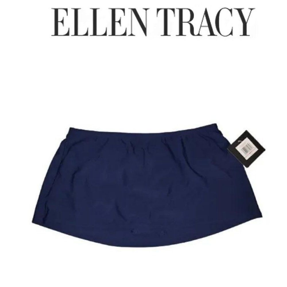 Ellen Tracy Women’s Blue Skirted Bikini Swim Bottom Size 10